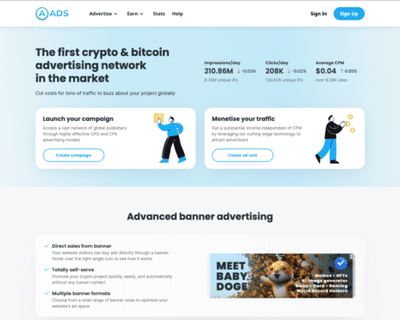 A-ads Crypto Advertising Network